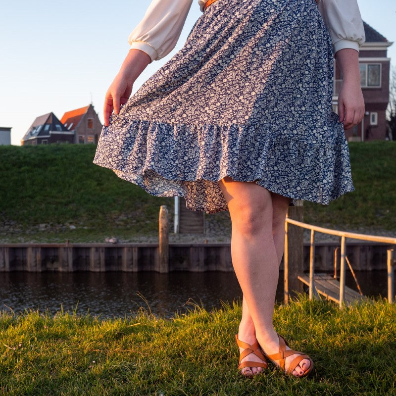Threading My Way: How to make an Elastic Waist Skirt with a Lace Ruffle ~  Tutorial