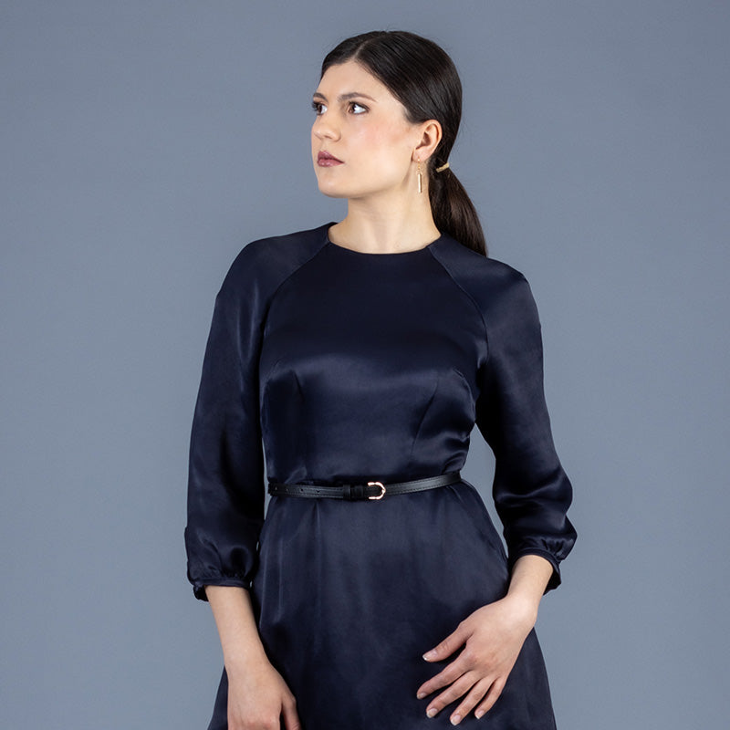 raglan sleeve satin dress Silk satin raglan sleeve dress