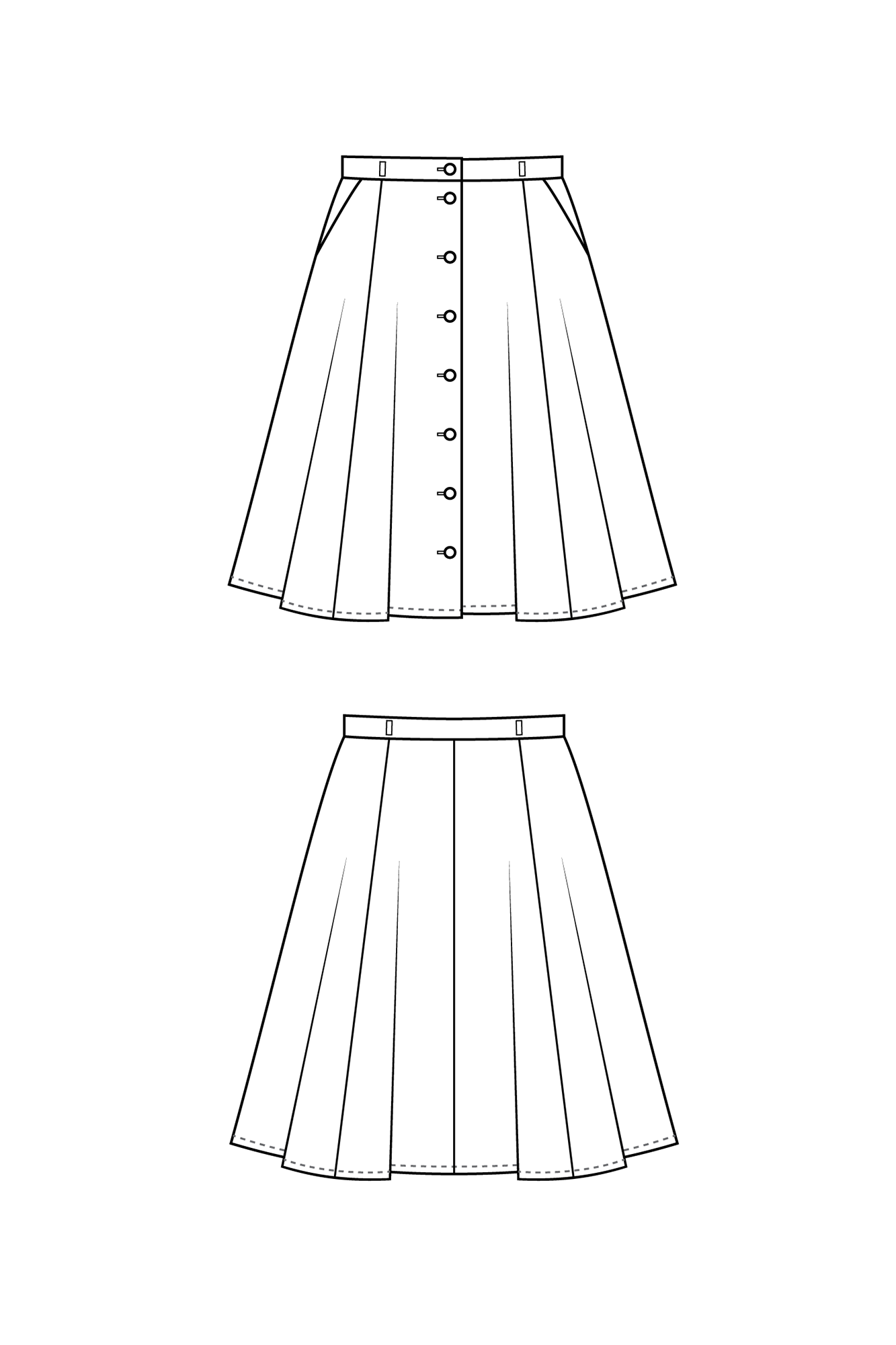 godet skirt drawing | Simplicity sewing patterns, Simplicity patterns,  Sewing patterns